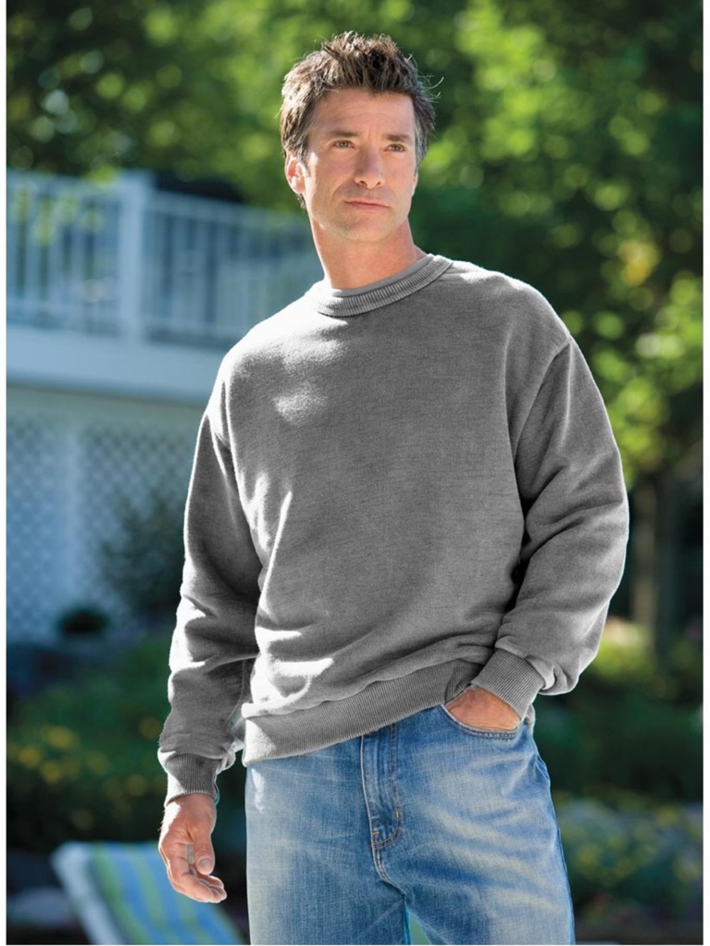 Non‑Fiction Sandwashed Sweatshirt in Grey. Size XL.